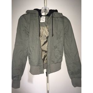 Bomber jacket with hood